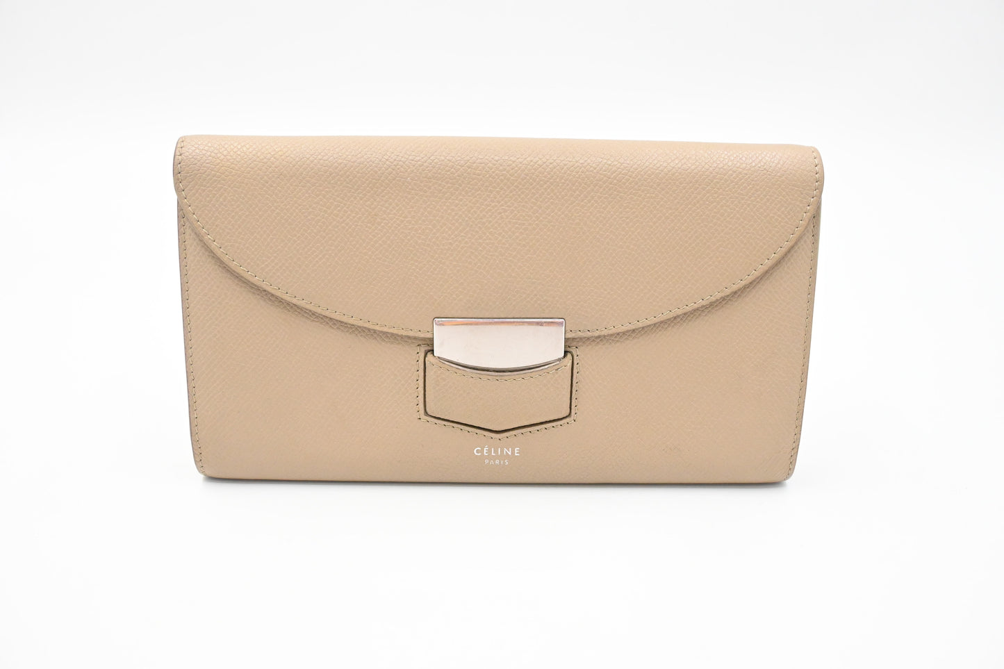 Celine Long Wallet in Beige Leather