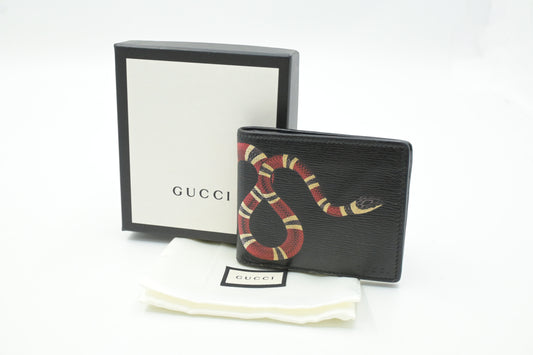 Gucci Kingsnake Wallet in Black Leather