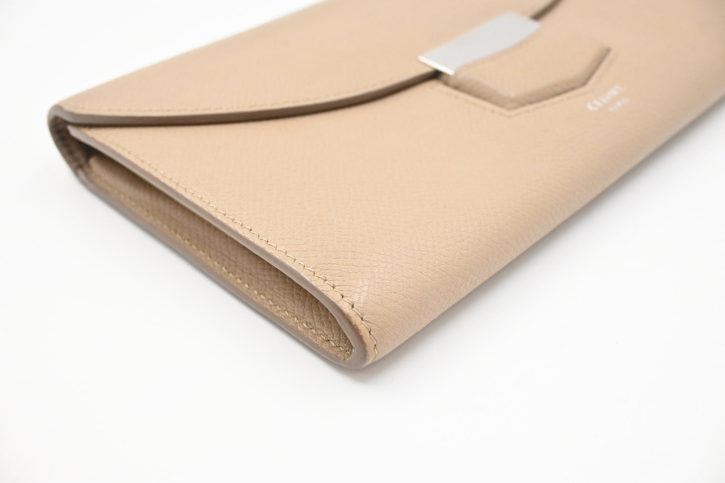 Celine Long Wallet in Beige Leather
