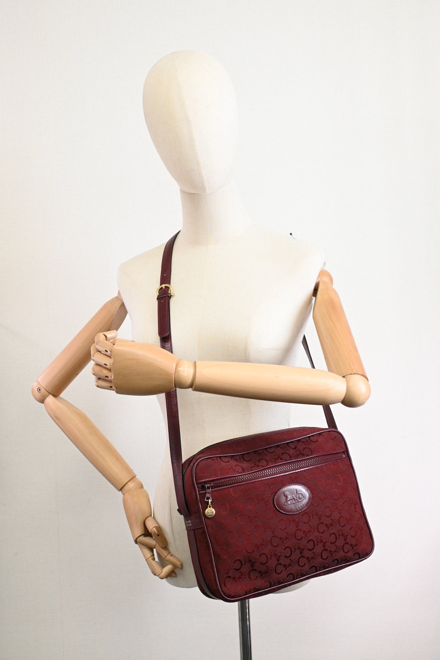 Celine Shoulder Bag in Red Canvas