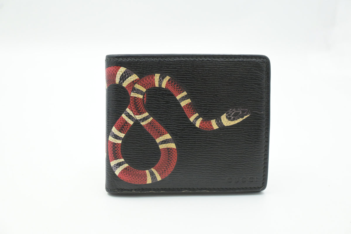 Gucci Kingsnake Wallet in Black Leather