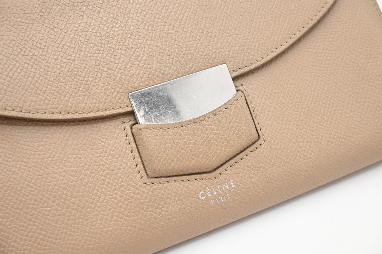 Celine Long Wallet in Beige Leather