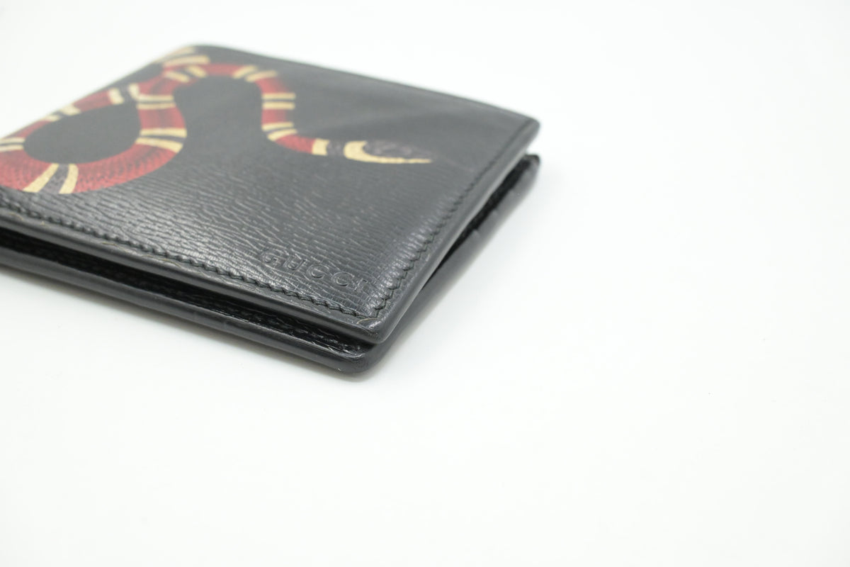 Gucci Kingsnake Wallet in Black Leather