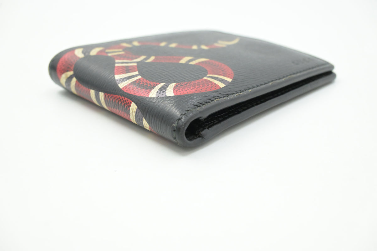 Gucci Kingsnake Wallet in Black Leather