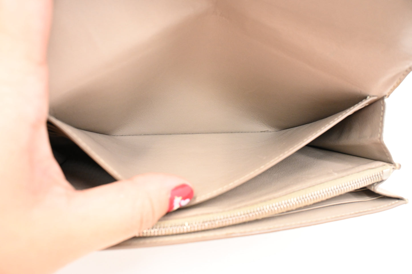 Celine Long Wallet in Beige Leather