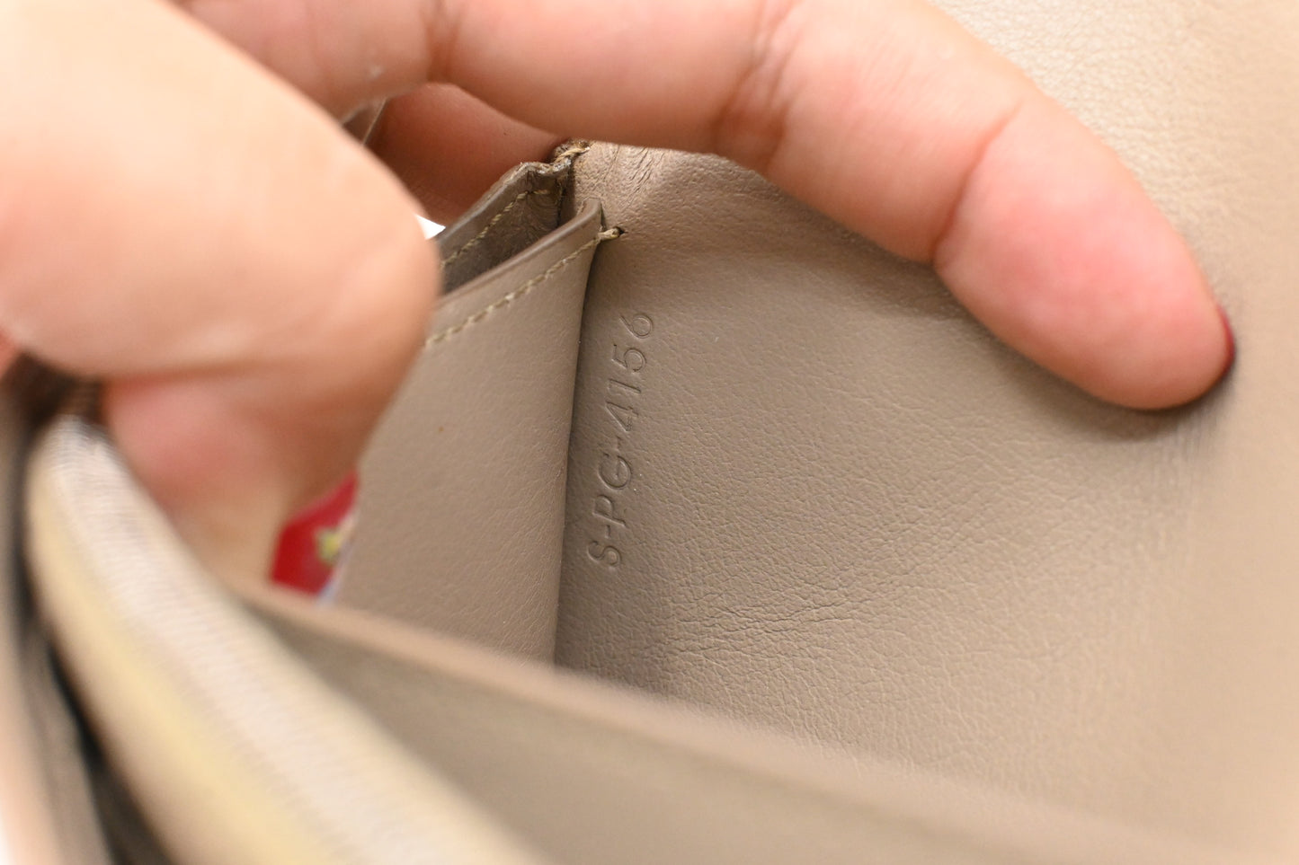 Celine Long Wallet in Beige Leather