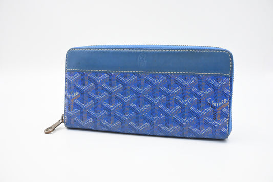 Goyard Matignon Wallet in Blue Goyardine Canvas