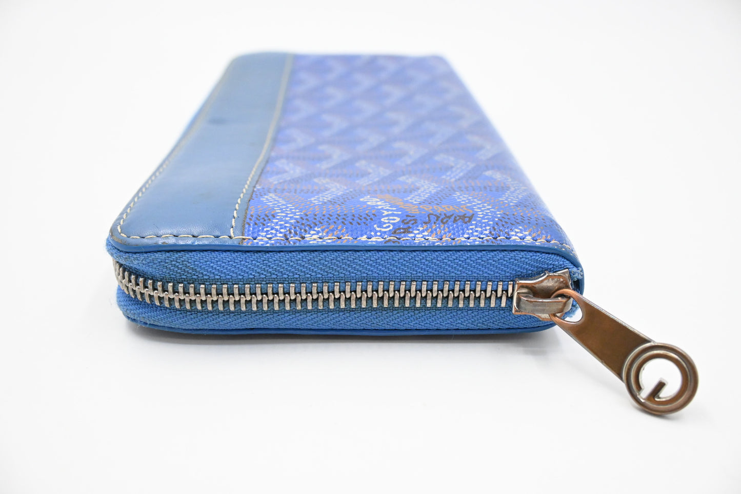 Goyard Matignon Wallet in Blue Goyardine Canvas