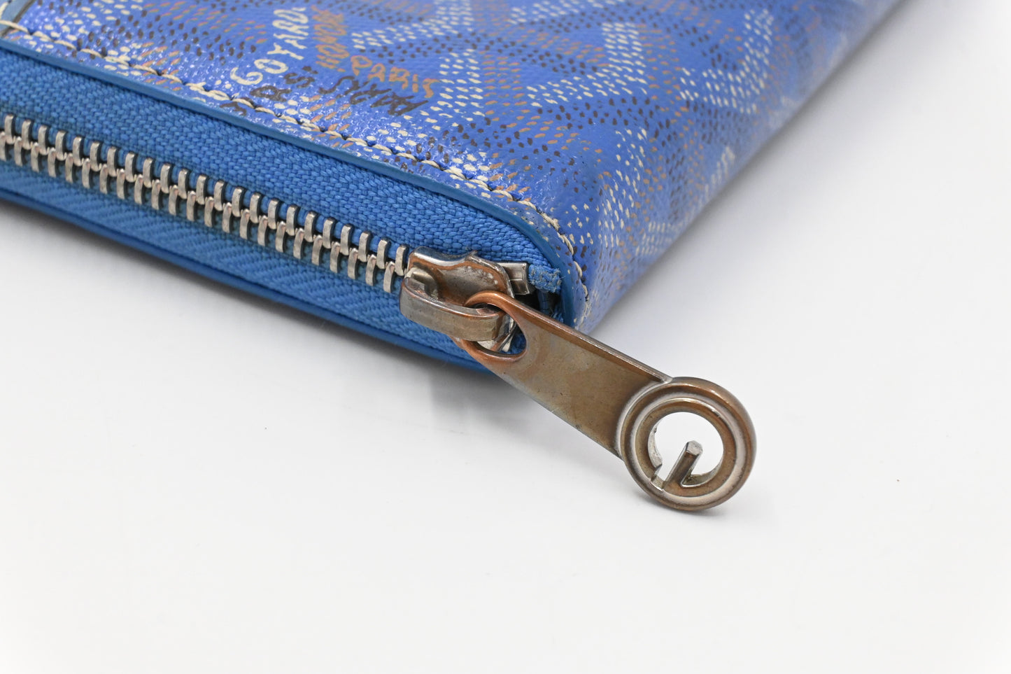 Goyard Matignon Wallet in Blue Goyardine Canvas