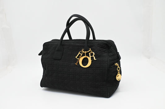 Dior Boston Bag in Black Cannage Nylon