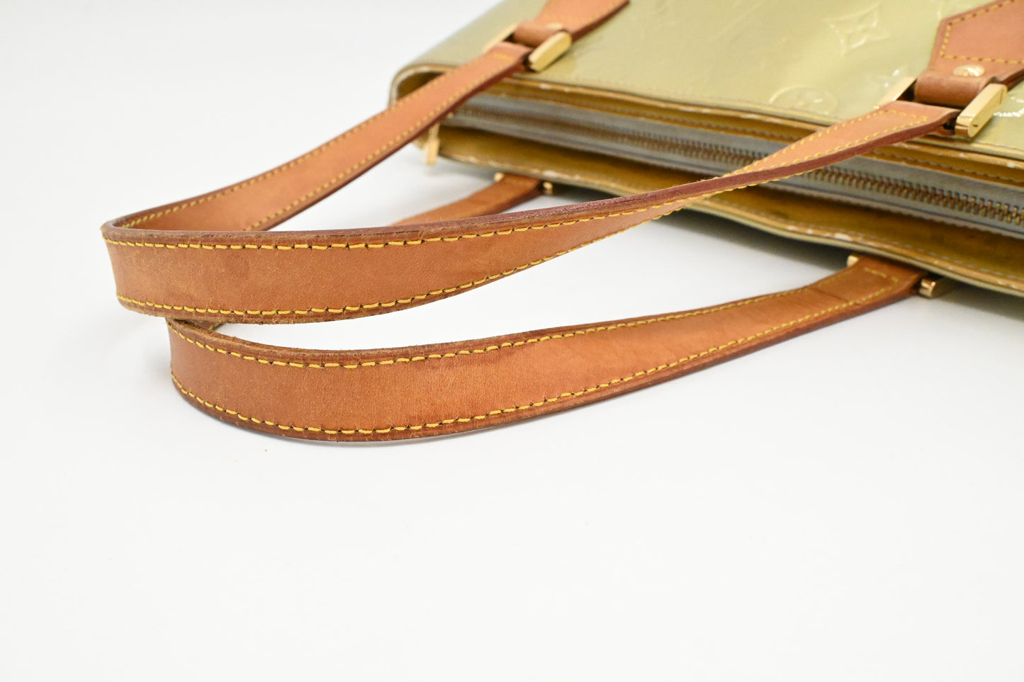 Louis Vuitton Houston in Light Green Vernis Leather