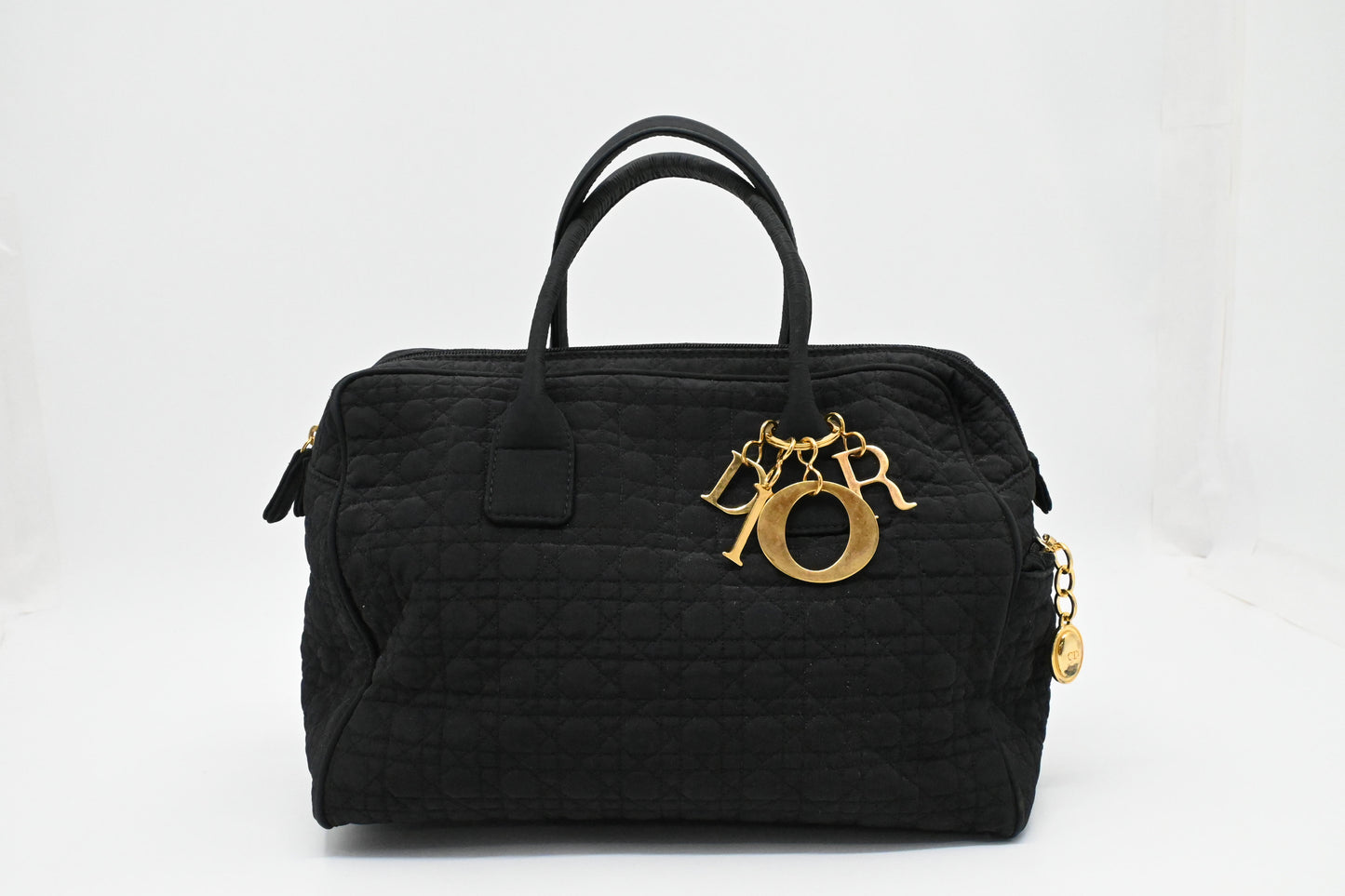 Dior Boston Bag in Black Cannage Nylon