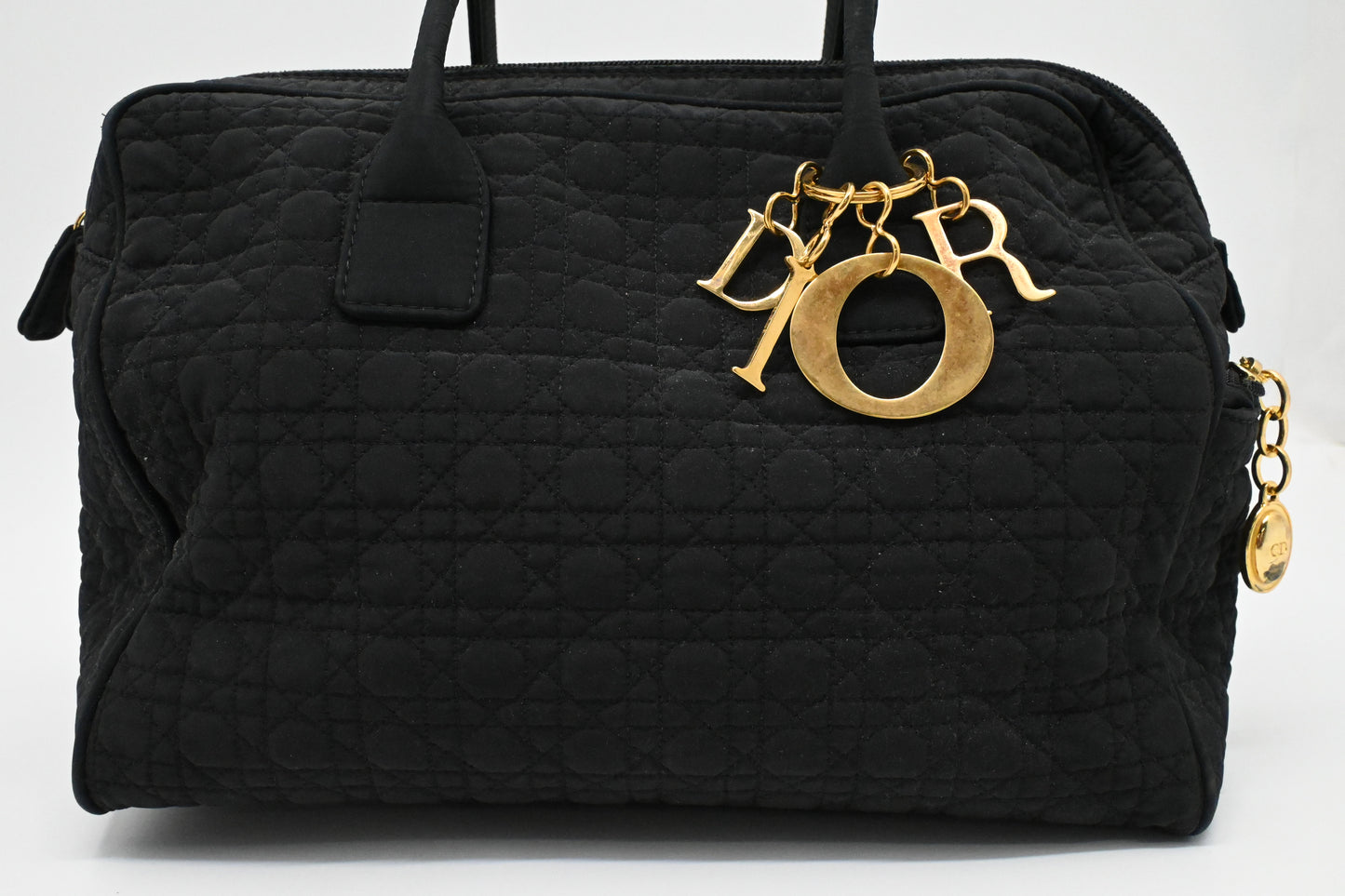 Dior Boston Bag in Black Cannage Nylon