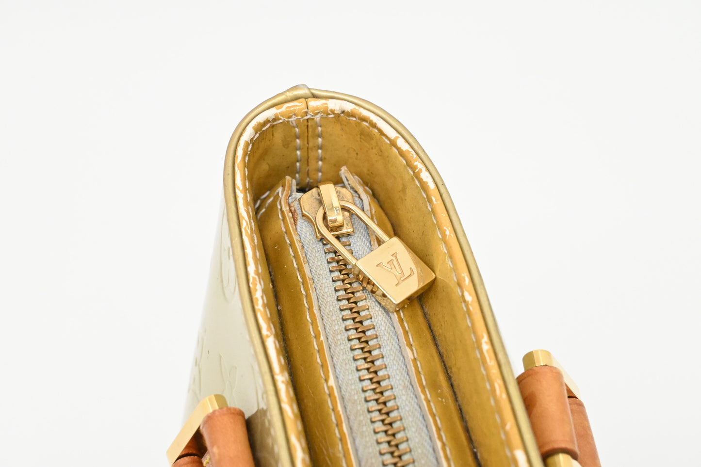 Louis Vuitton Houston in Light Green Vernis Leather