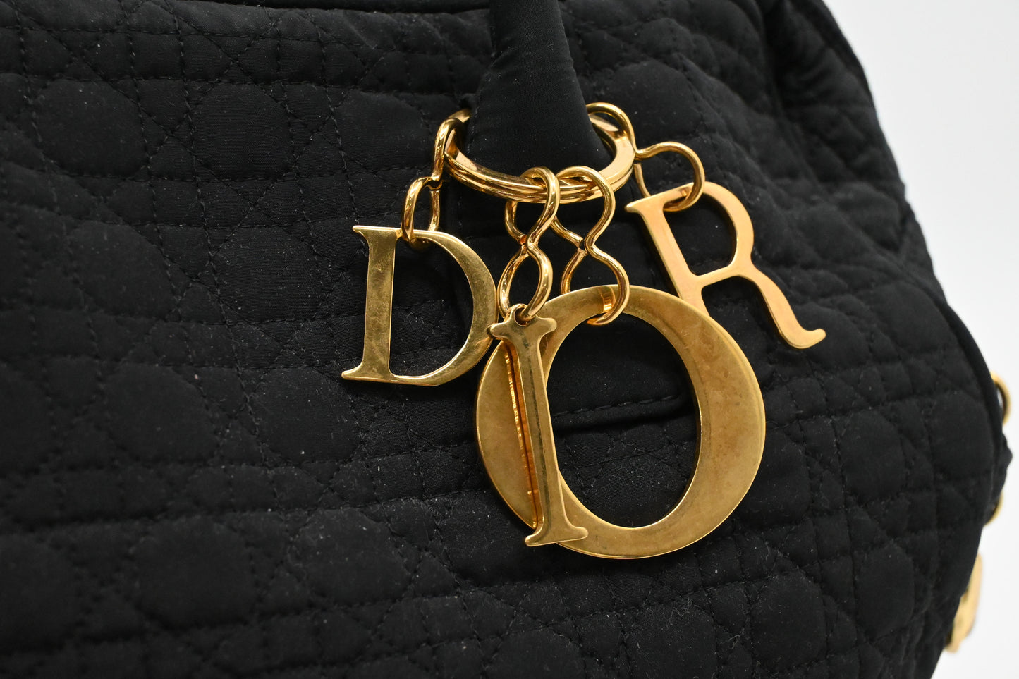 Dior Boston Bag in Black Cannage Nylon