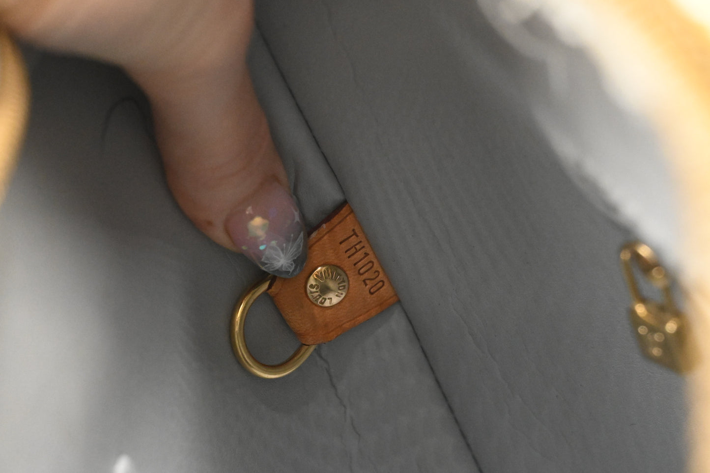 Louis Vuitton Houston in Light Green Vernis Leather