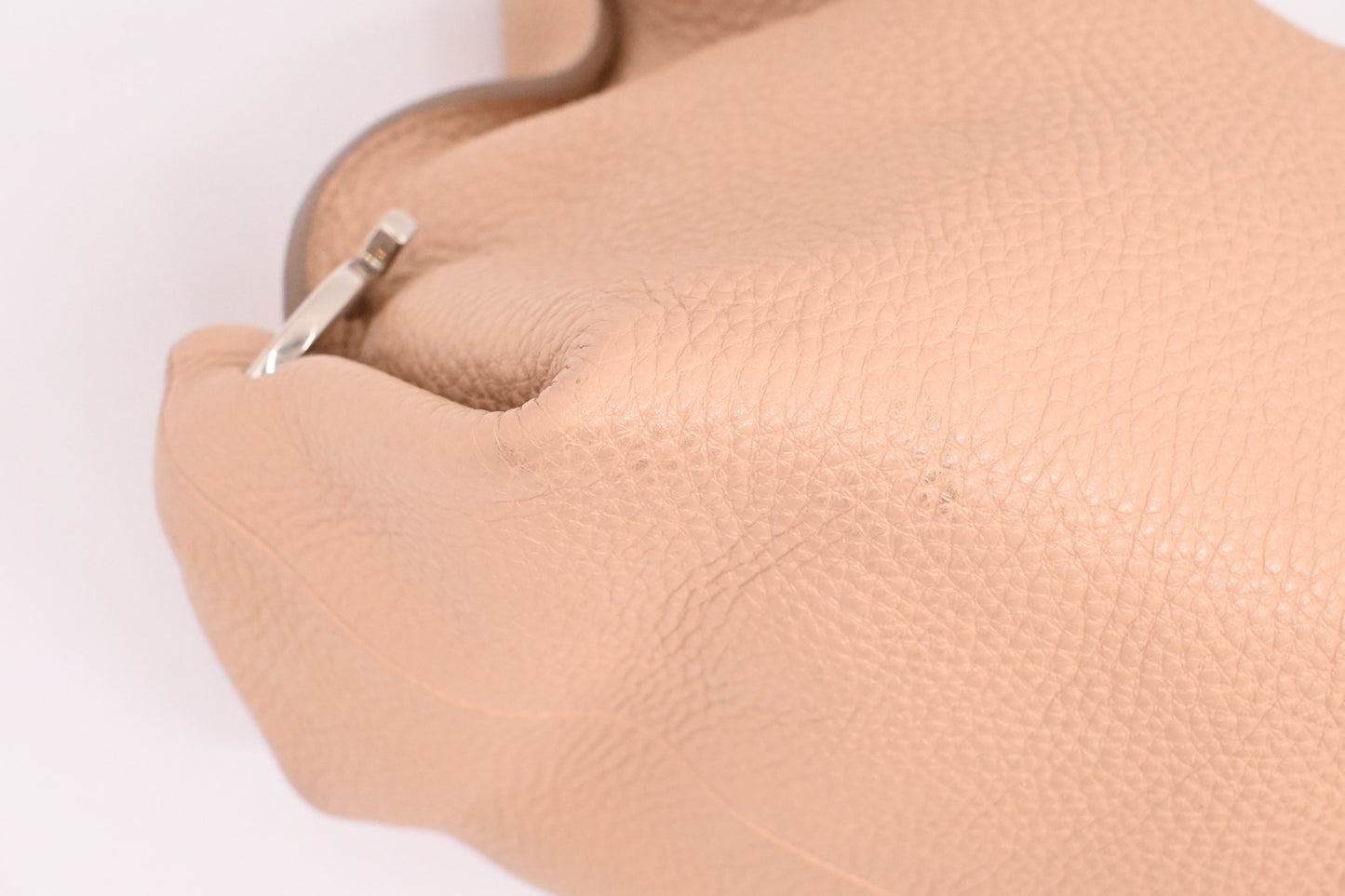 Ferragamo Gancini Hobo Shoulder Bag in Beige Leather