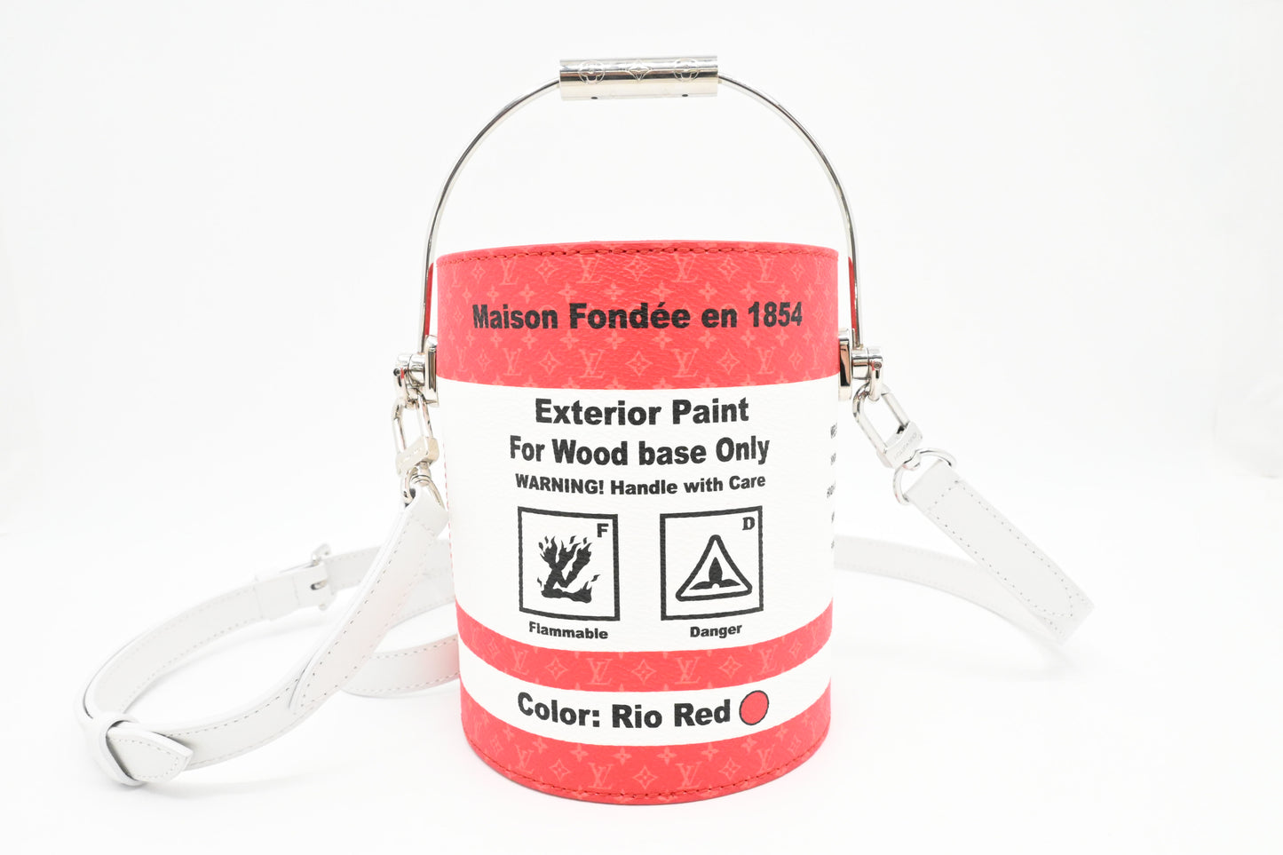 Louis Vuitton Paint Can Crossbody Bag in Red and White Canvas