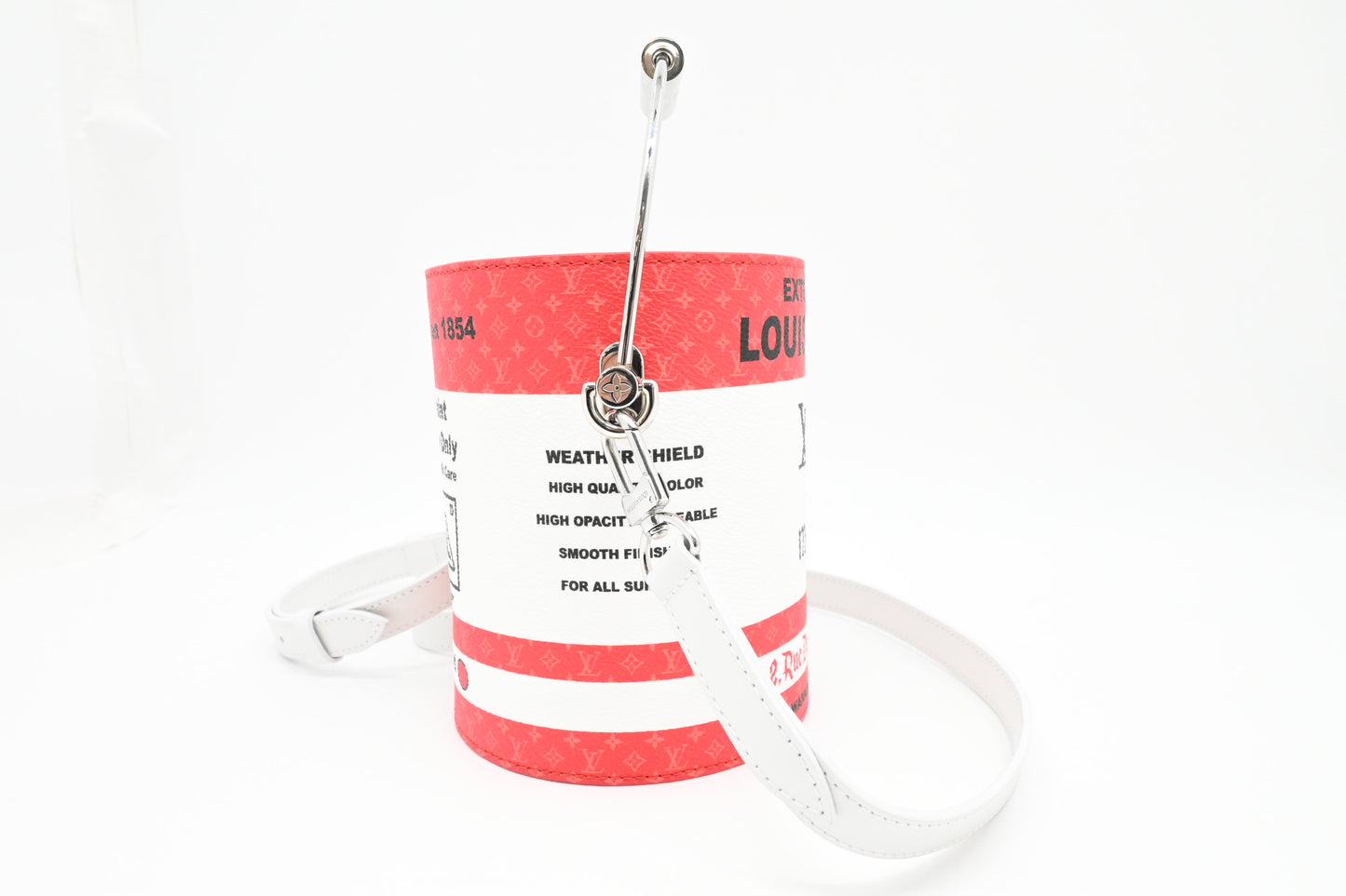 Louis Vuitton Paint Can Crossbody Bag in Red and White Canvas