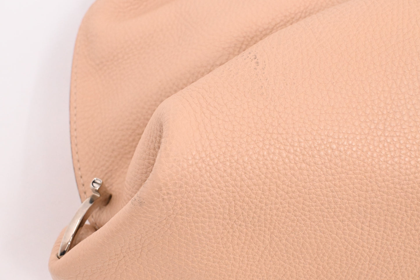 Ferragamo Gancini Hobo Shoulder Bag in Beige Leather
