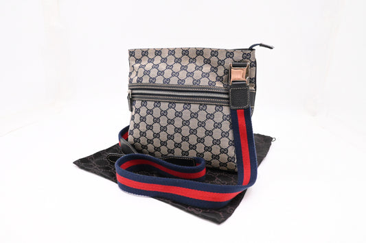 Gucci Crossbody Bag in Navy Blue GG Canvas