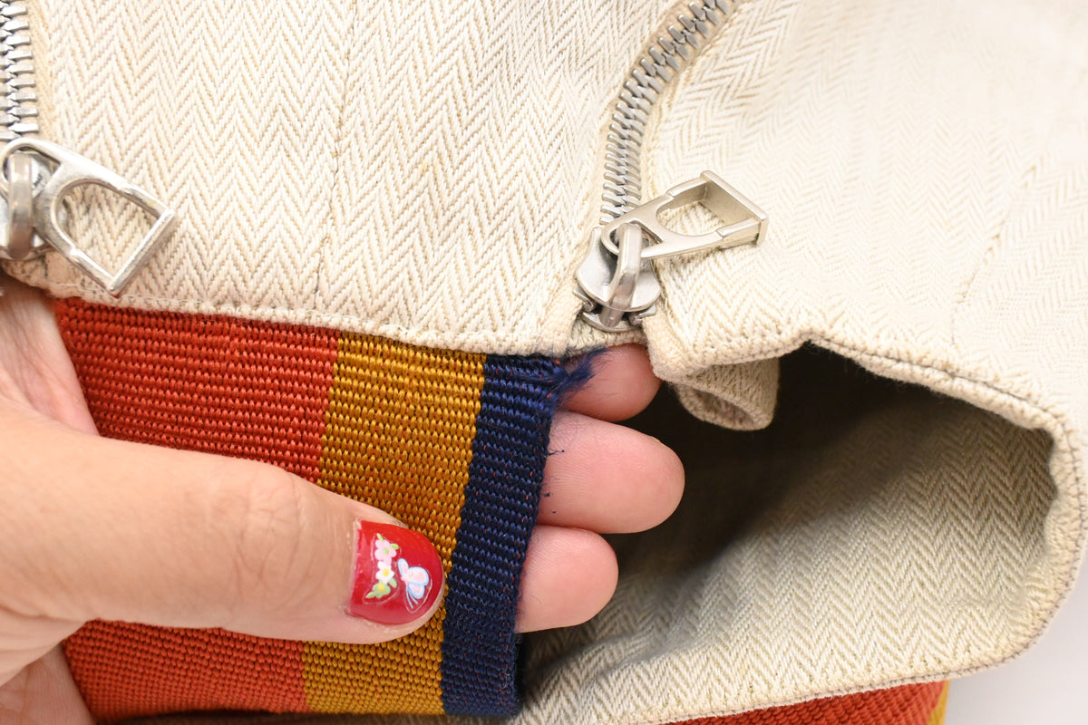 Hermes Cavalier Marine Bag in Beige Canvas