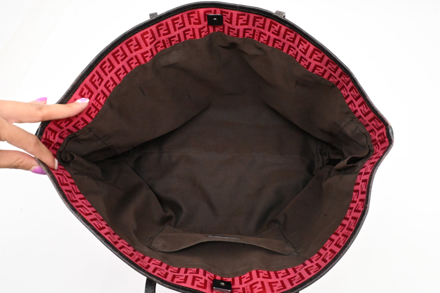 Fendi Tote in Pink Zucchino Canvas