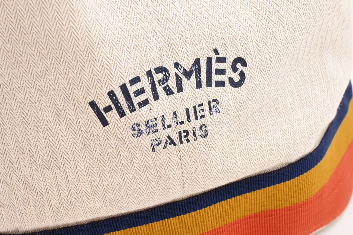 Hermes Cavalier Marine Bag in Beige Canvas