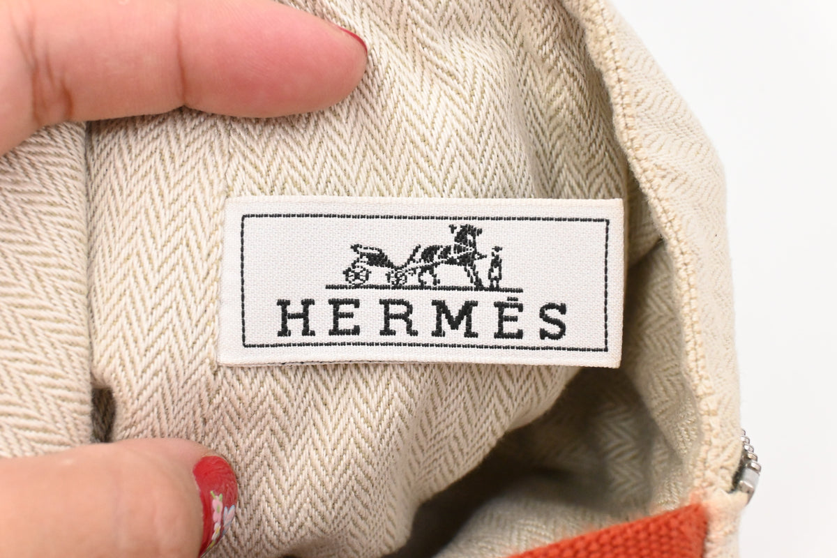 Hermes Cavalier Marine Bag in Beige Canvas