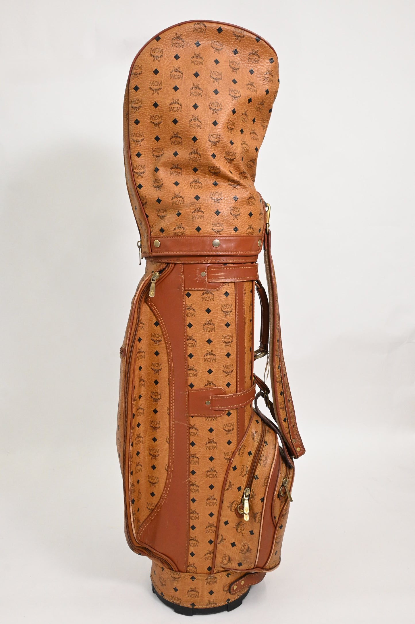 MCM Golf Bag in Cognac Visetos Canvas