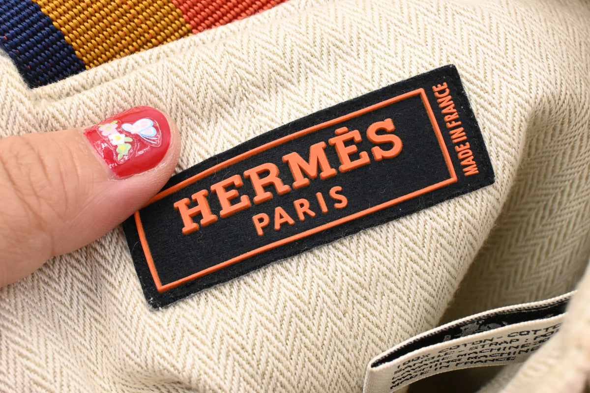 Hermes Cavalier Marine Bag in Beige Canvas