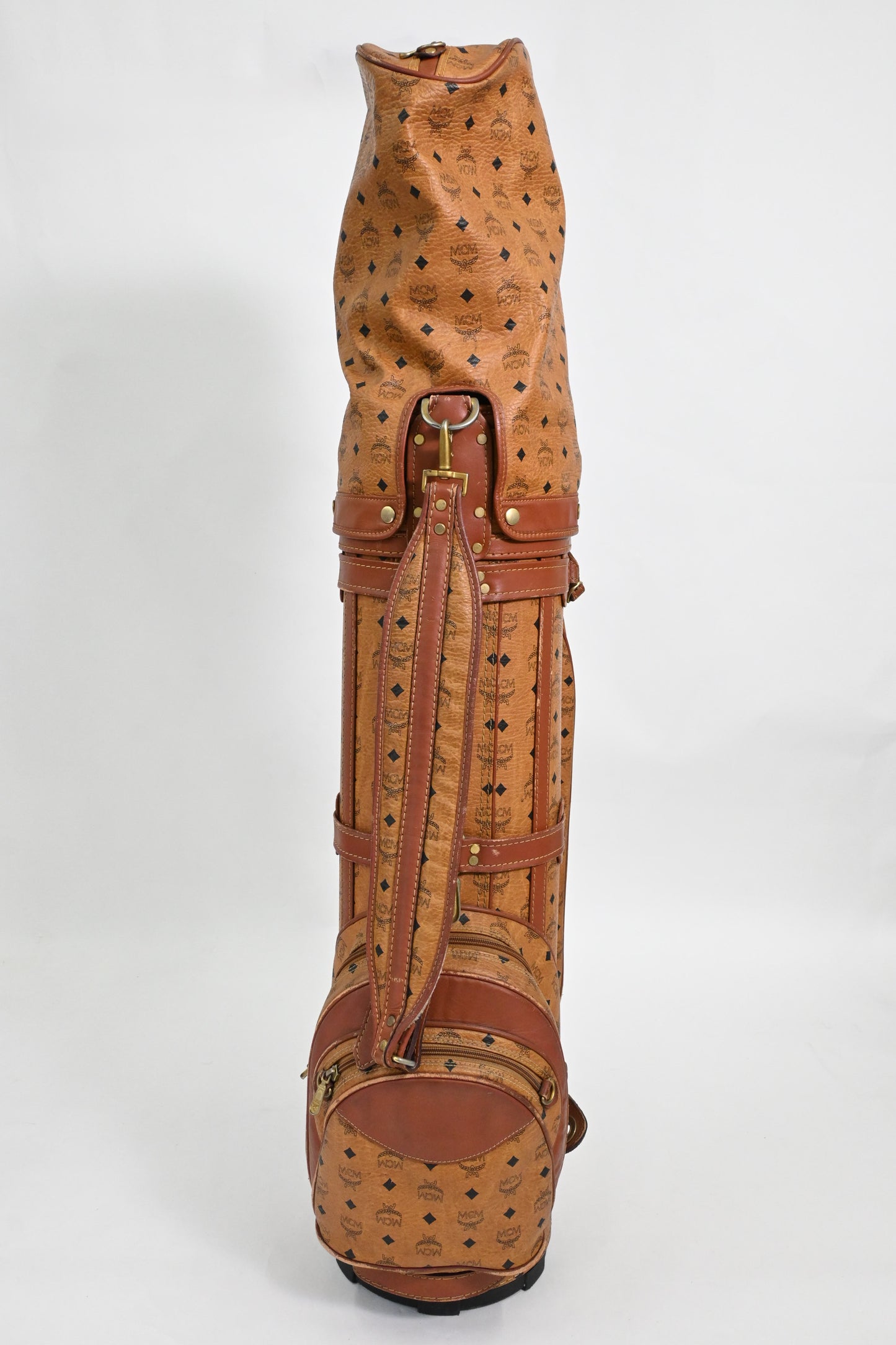 MCM Golf Bag in Cognac Visetos Canvas