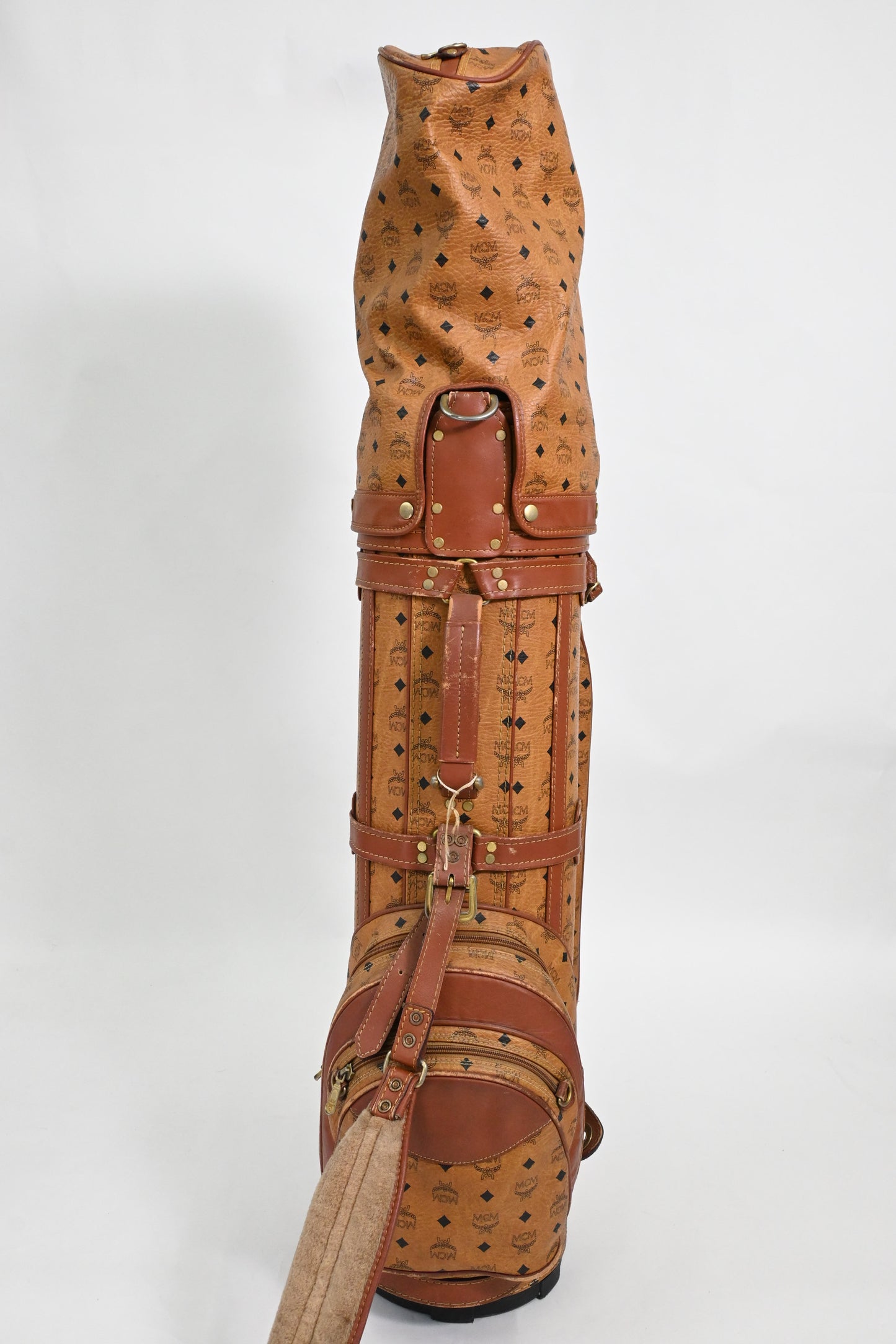 MCM Golf Bag in Cognac Visetos Canvas