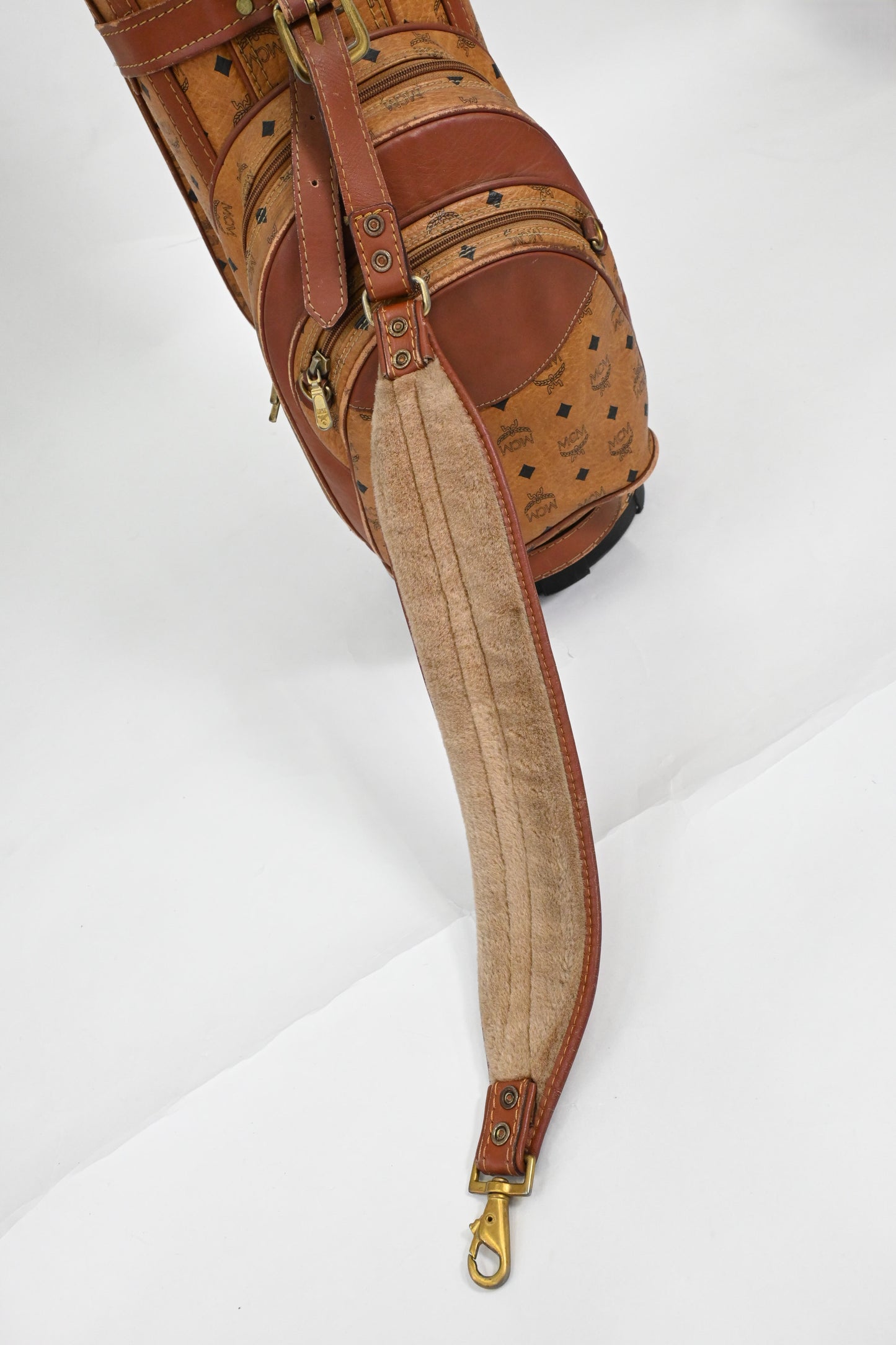MCM Golf Bag in Cognac Visetos Canvas