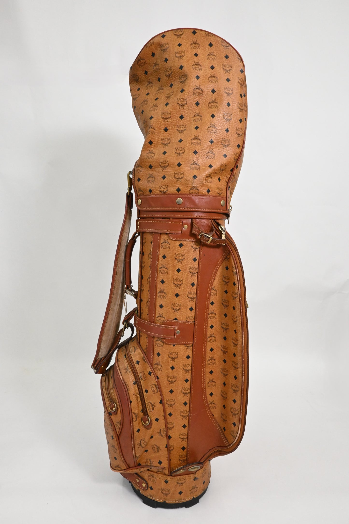 MCM Golf Bag in Cognac Visetos Canvas