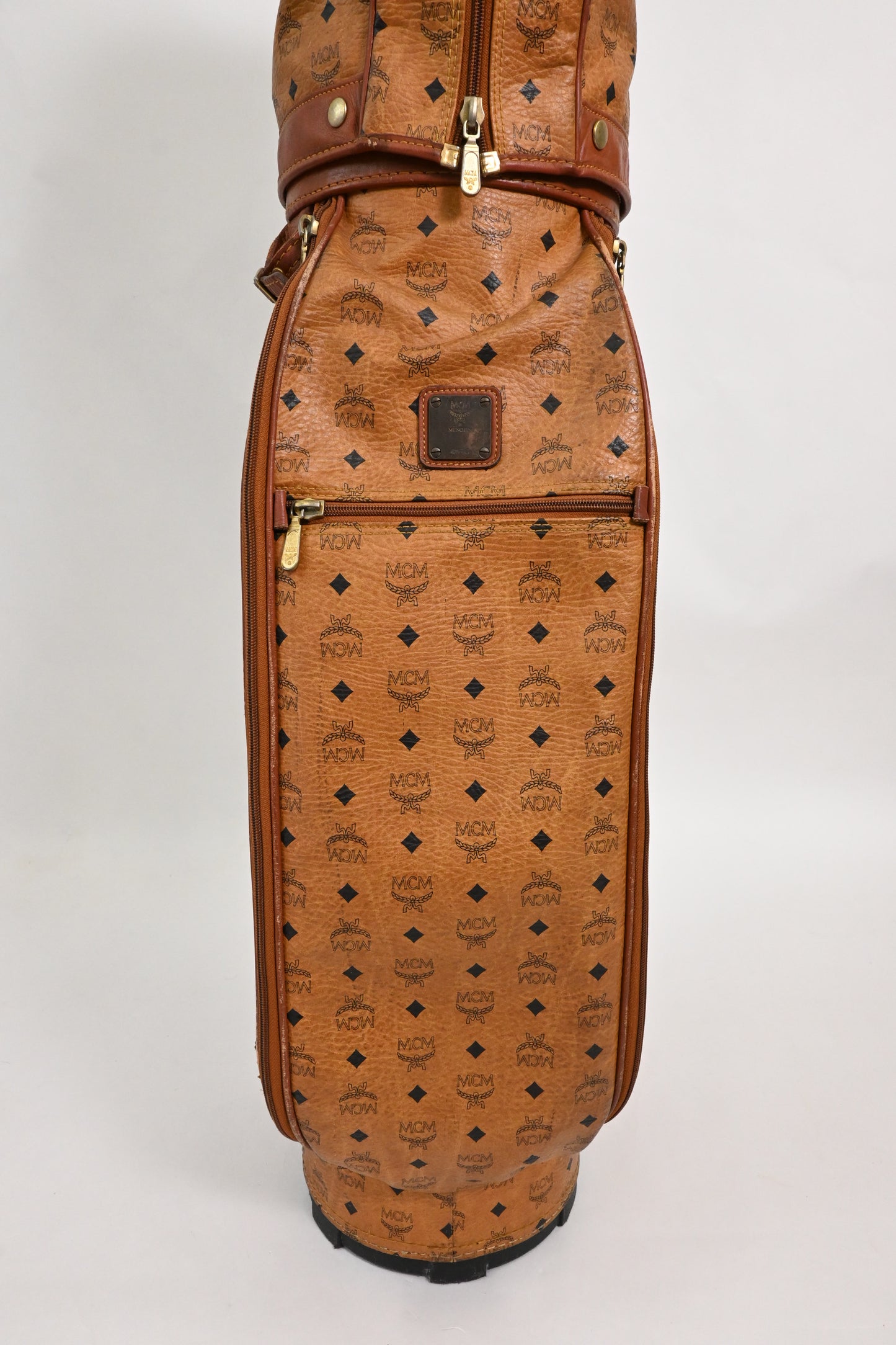 MCM Golf Bag in Cognac Visetos Canvas