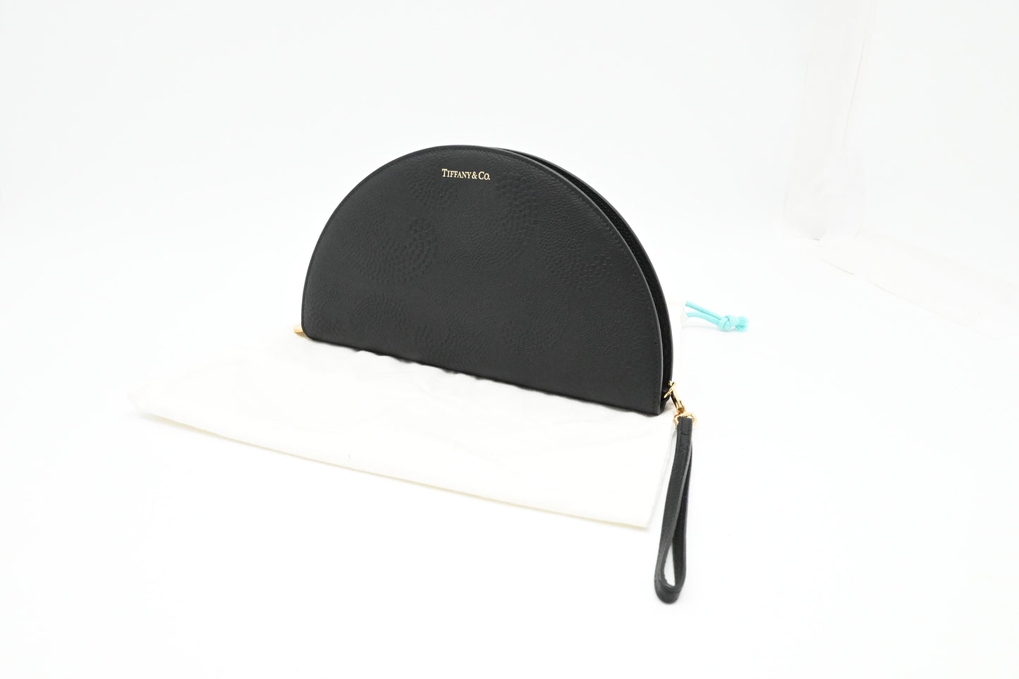 Tiffany & Co. Half Moon Wallet in Black Leather