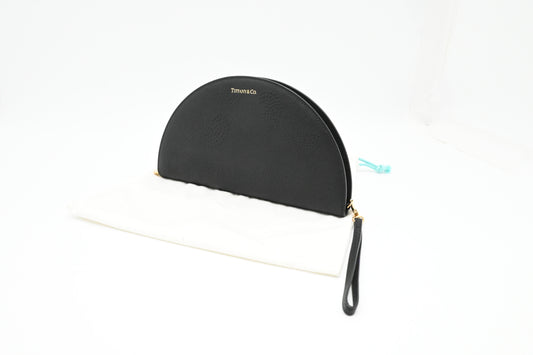 Tiffany & Co. Half Moon Wallet in Black Leather