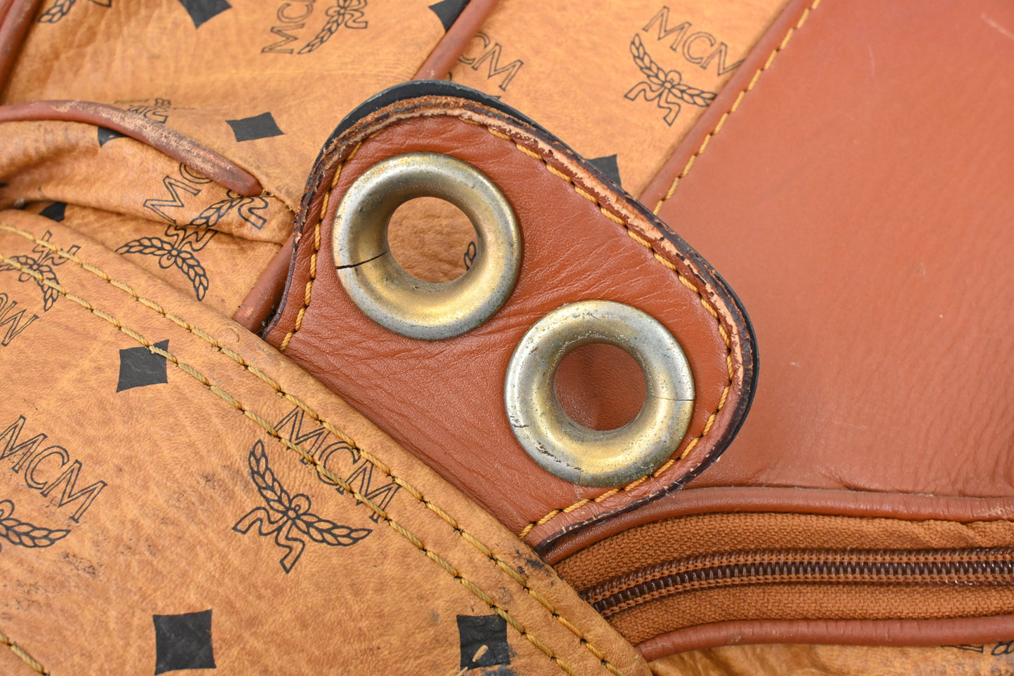 MCM Golf Bag in Cognac Visetos Canvas
