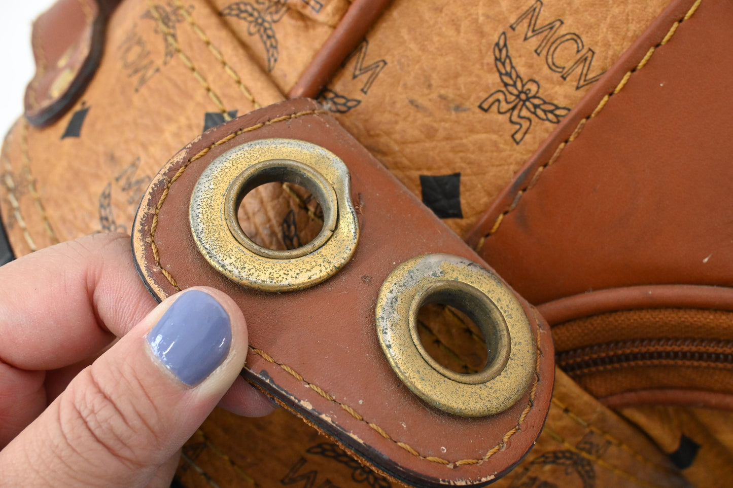 MCM Golf Bag in Cognac Visetos Canvas