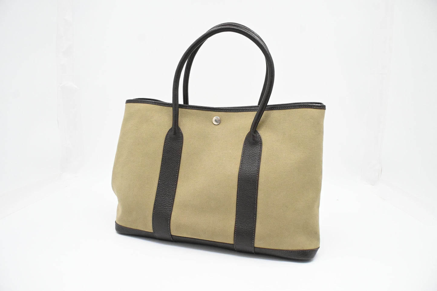 Hermes Garden Party 36 in Green Canvas