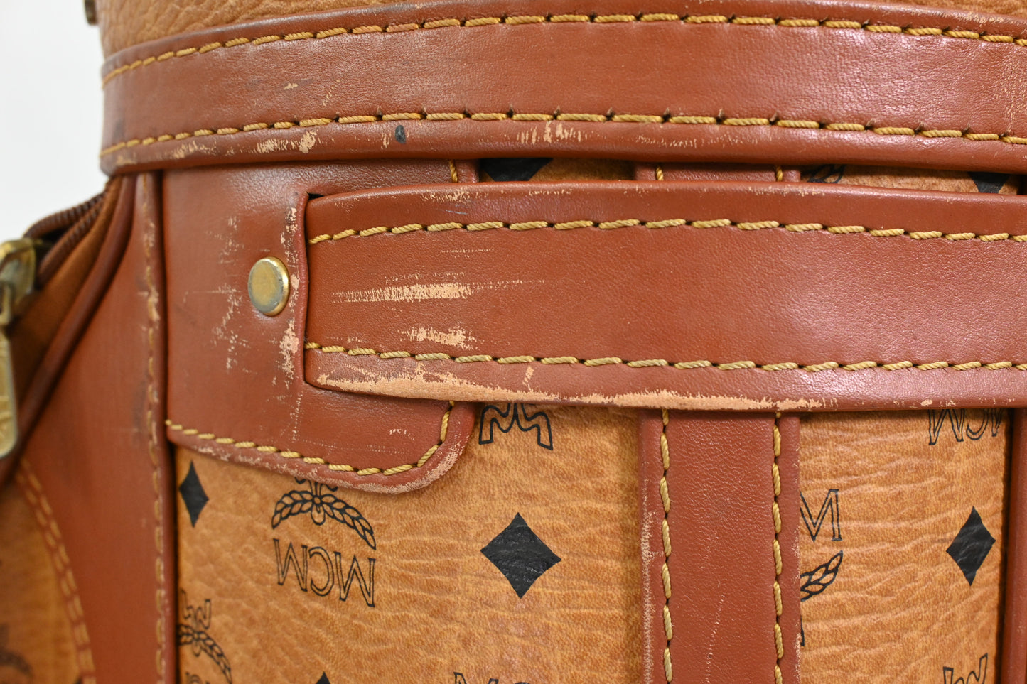 MCM Golf Bag in Cognac Visetos Canvas