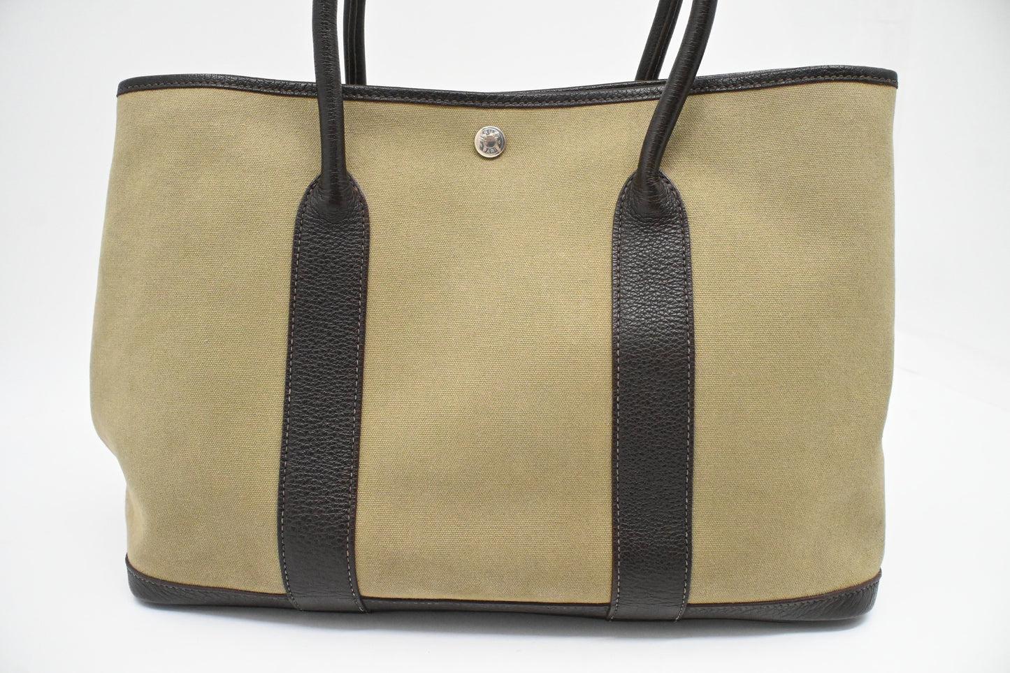 Hermes Garden Party 36 in Green Canvas
