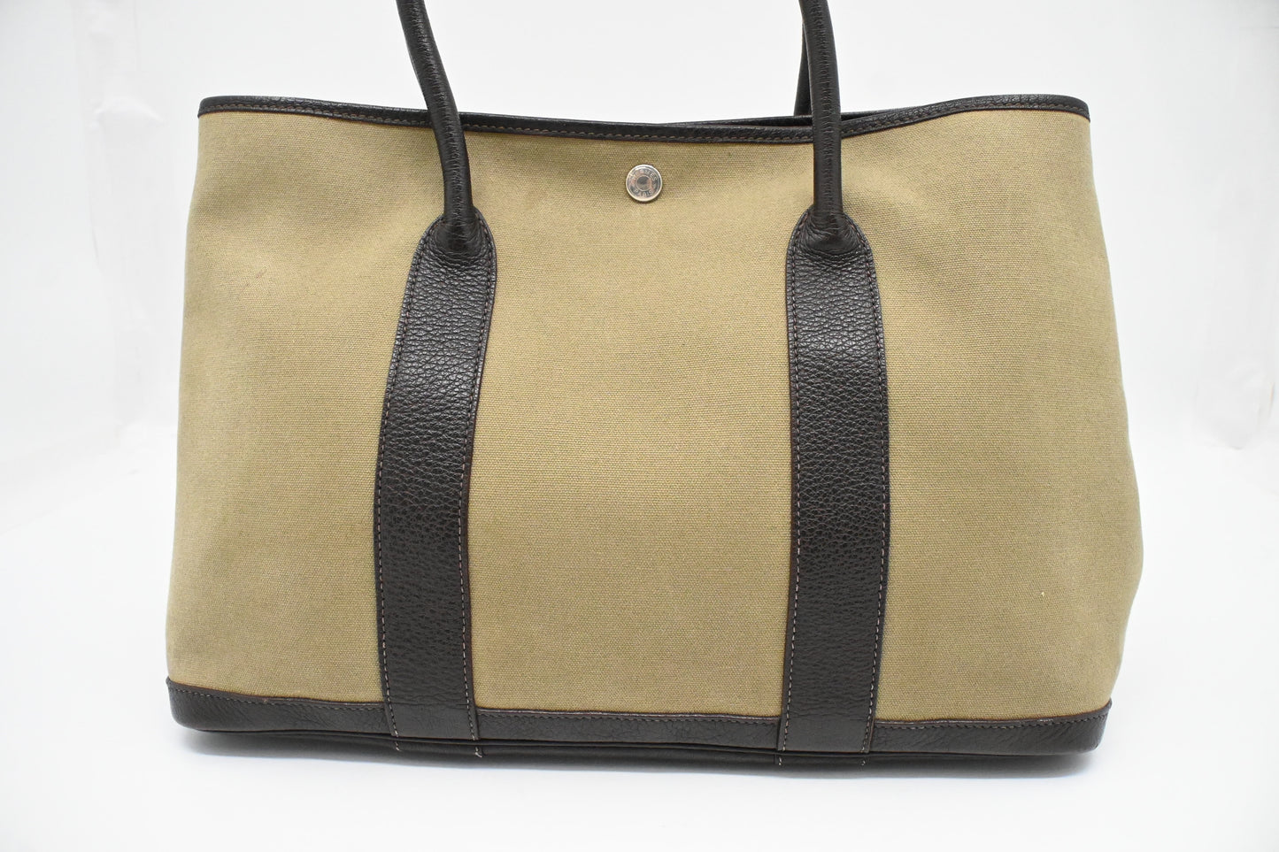 Hermes Garden Party 36 in Green Canvas
