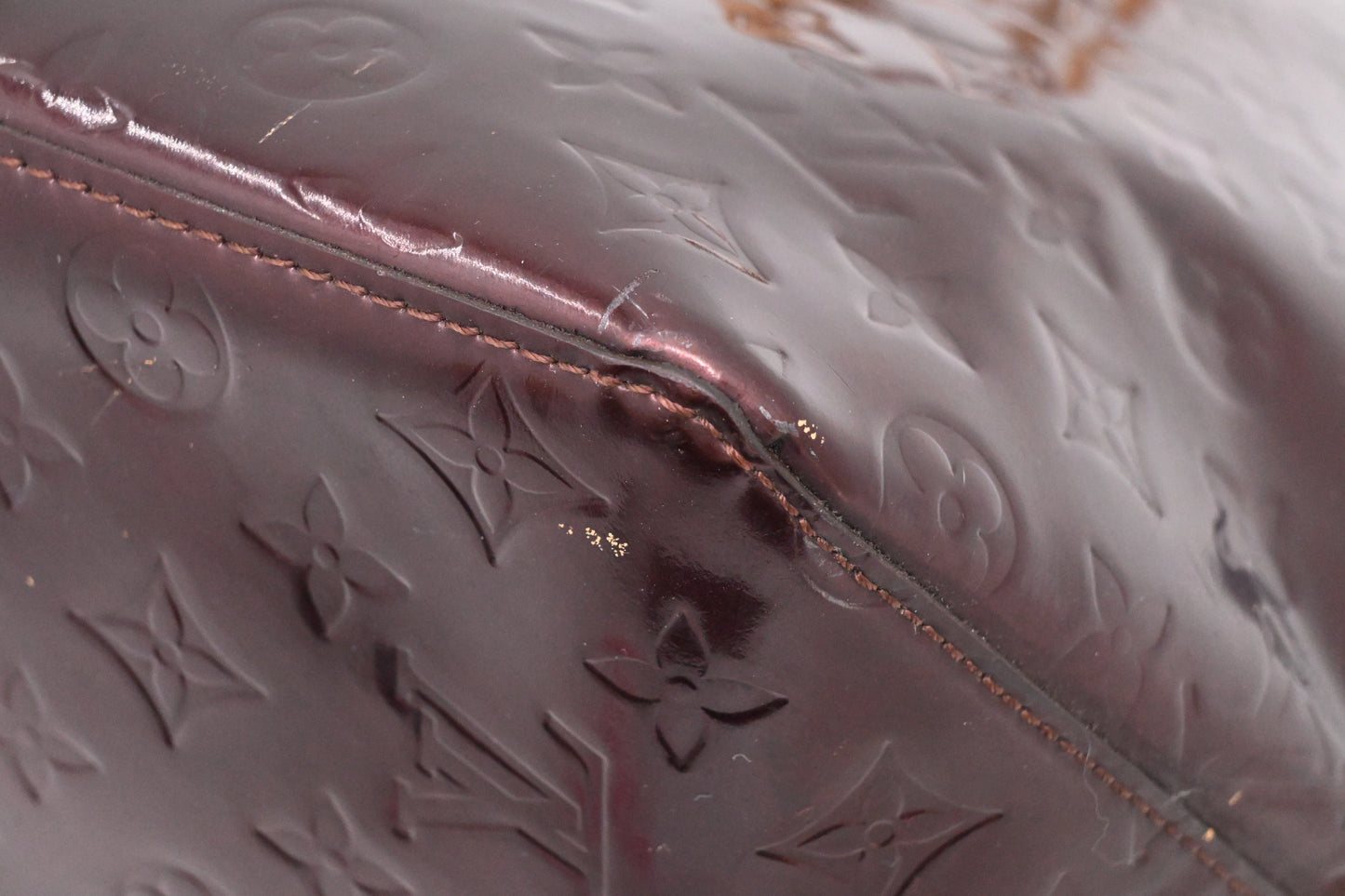 Louis Vuitton Bellevue GM in Amarante Vernis Leather