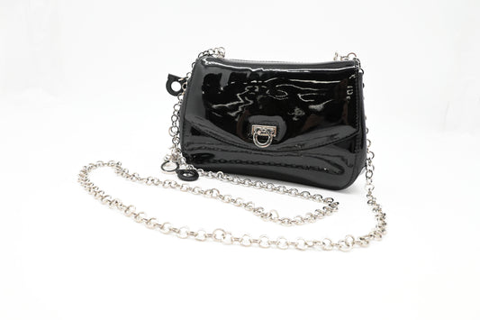 Ferragamo Crossbody Bag in Black Patent Leather