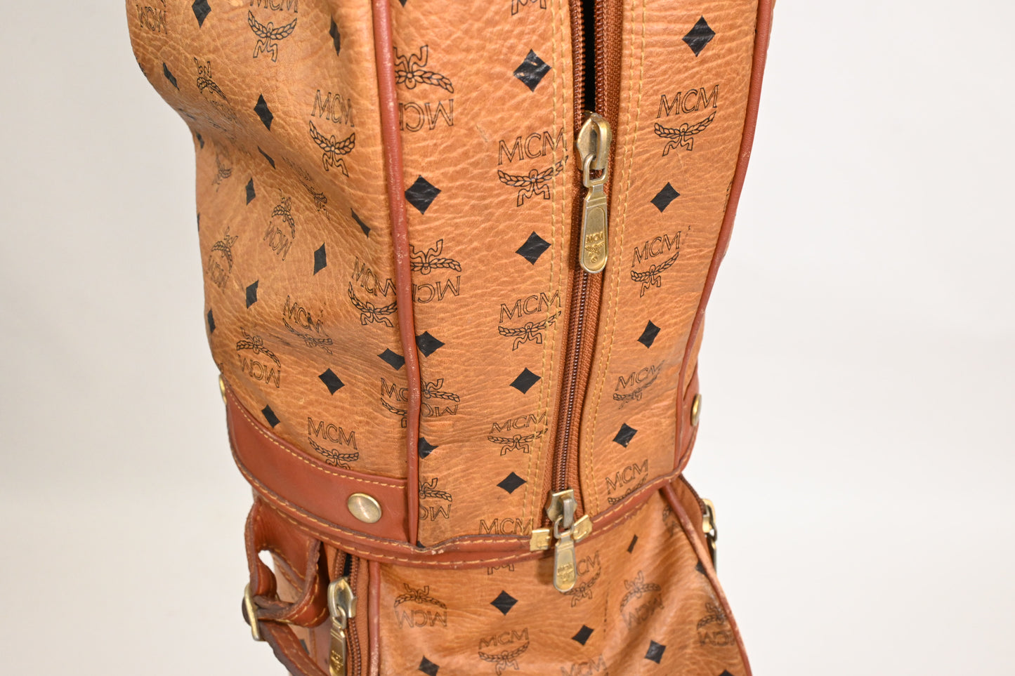 MCM Golf Bag in Cognac Visetos Canvas