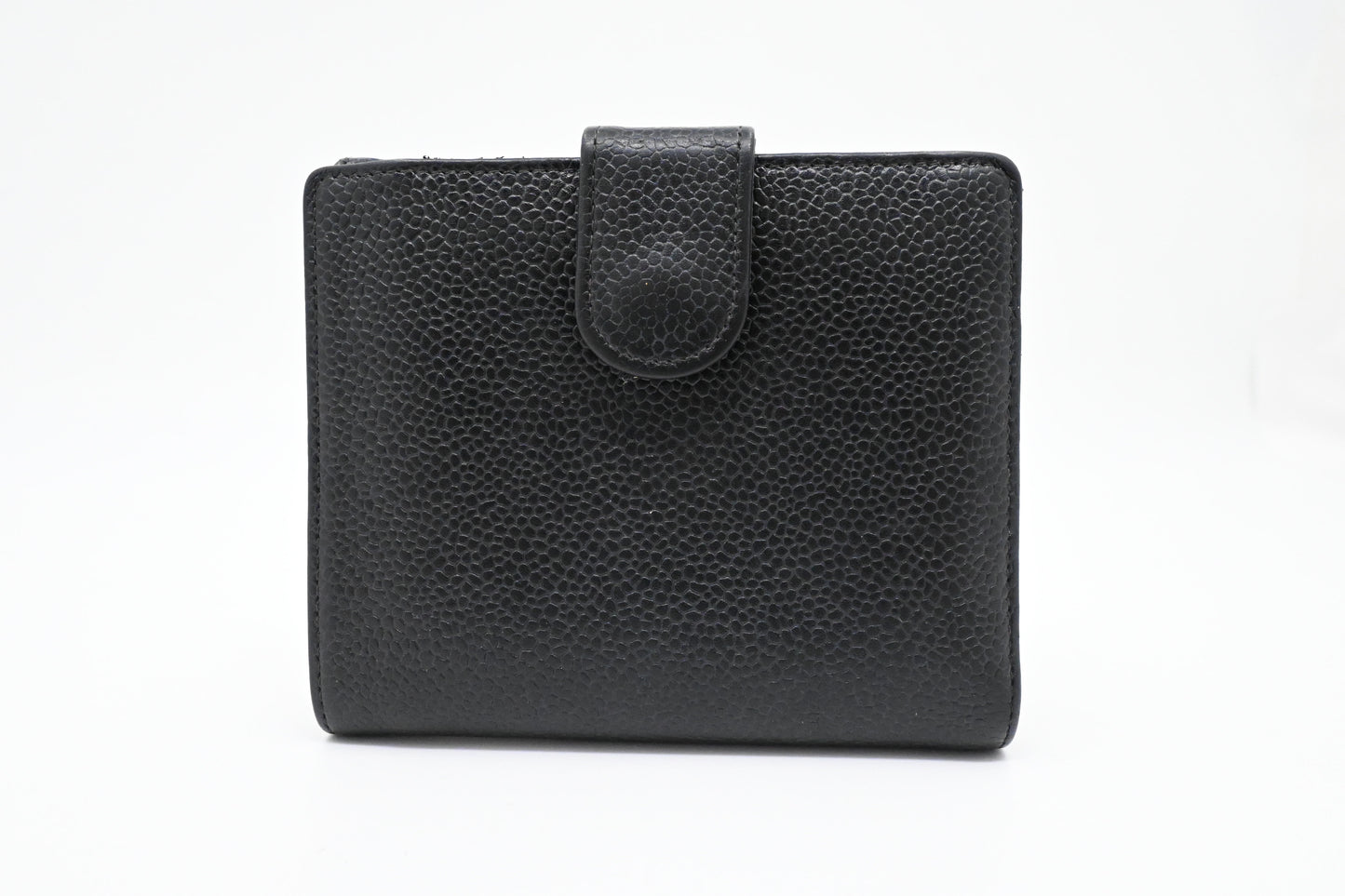 Chanel Compact Wallet in Black Caviar Leather