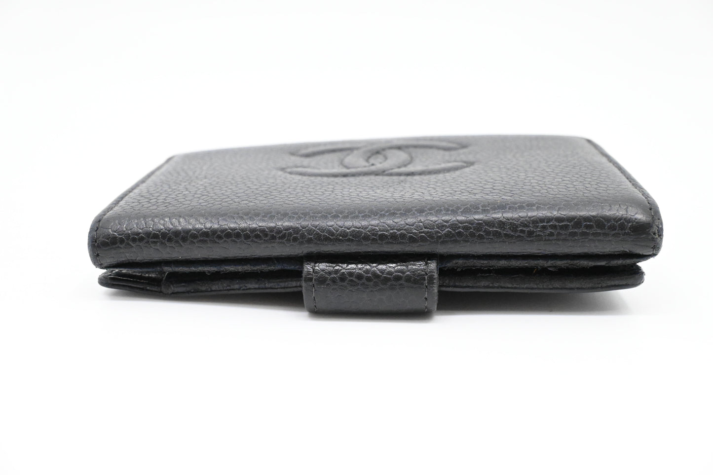 Chanel Compact Wallet in Black Caviar Leather