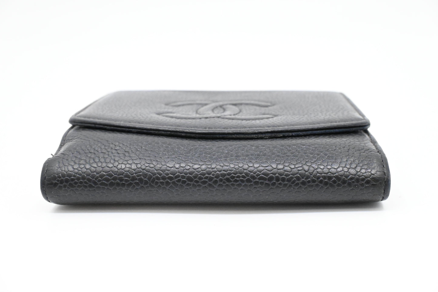 Chanel Compact Wallet in Black Caviar Leather